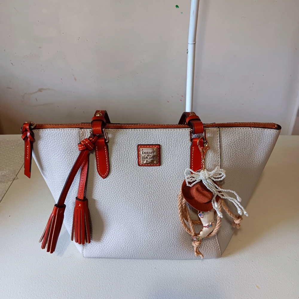 Dooney & Bourke Cream and Brown Tote
